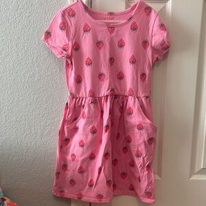 Cat & Jack Pink Strawberry Print Dress for Girls